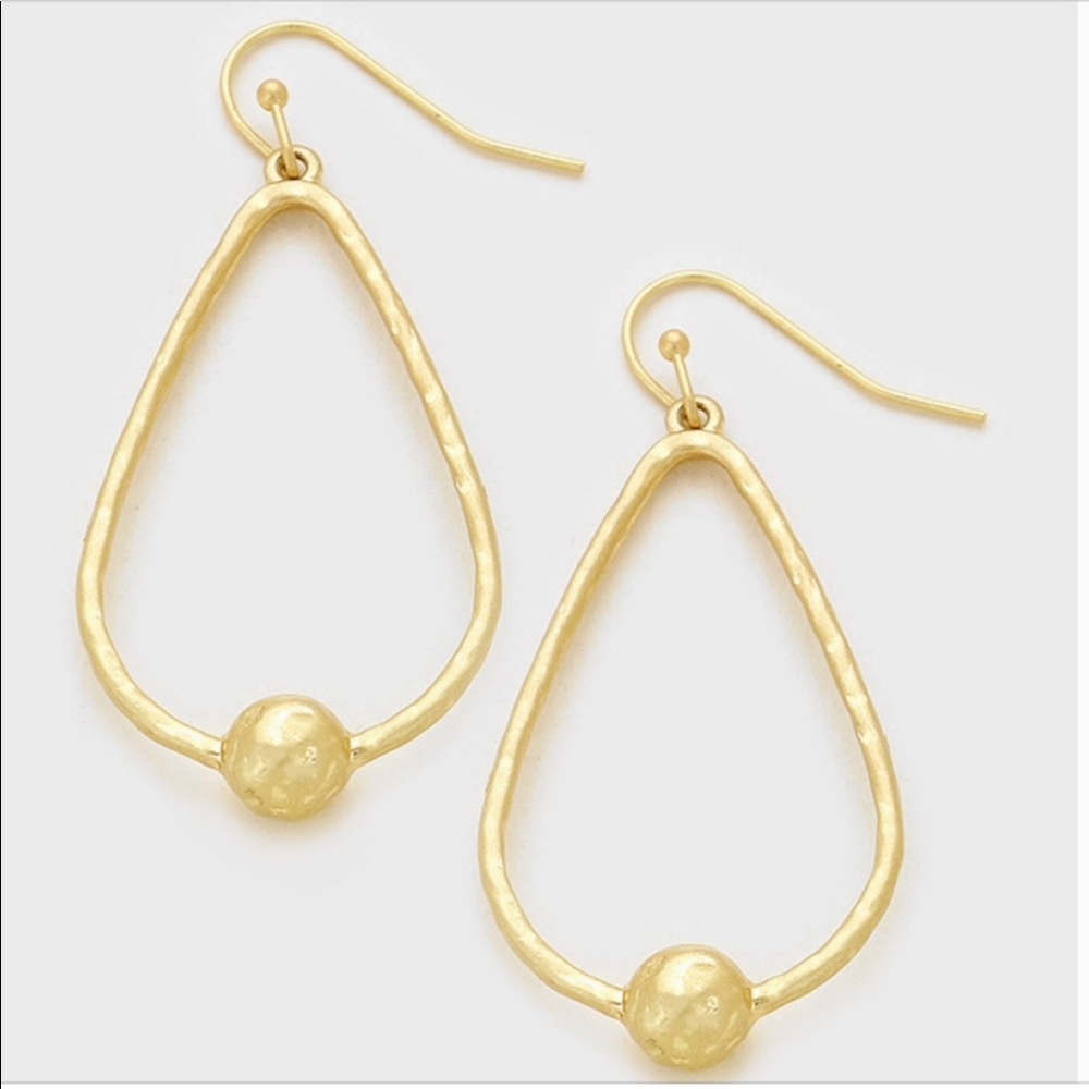 Matte Gold Color Ball Earring